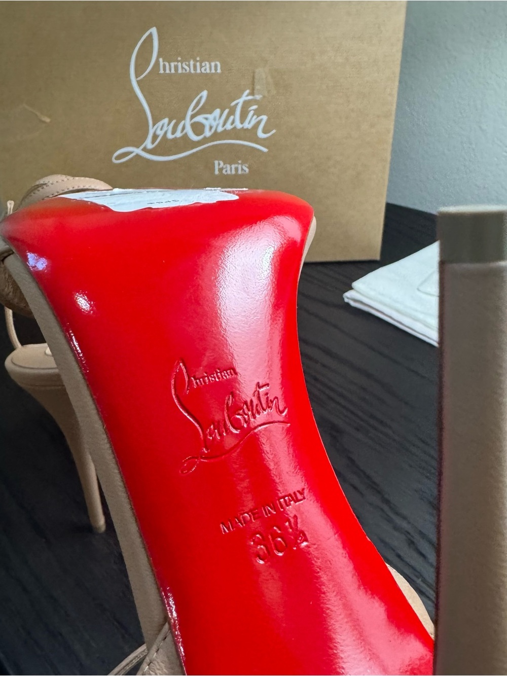 Christian Louboutin Loubigirl 100 Sandals Leather Nude 36.5 - Picture 7 of 9
